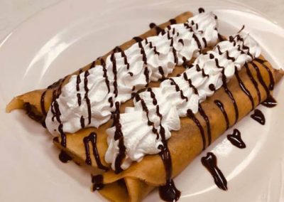 Chocolate Crepes with Whipped Cream