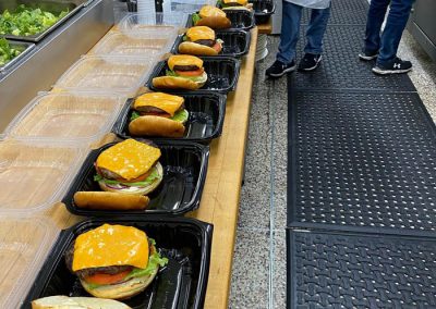Line Up of To Go Cheeseburgers
